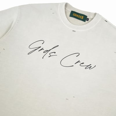 HANDWRITING LOGO DISTRESSED WASHED T-Shirt(水洗米)3
