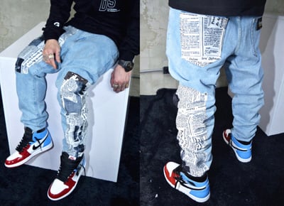 News Patch Jeans 報紙牛仔褲(水藍)2