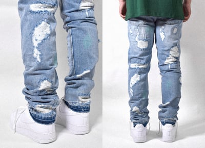 DAMAGE PATCH 錯位電繡補丁牛王(藍牛)4