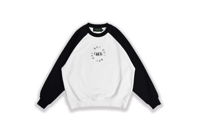 EMBROIDERED BASIC ROUND SWEATER(黑白)1