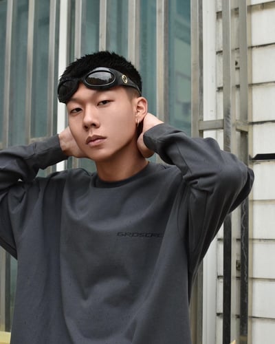 RACING LOGO L/S TEE(深灰)7