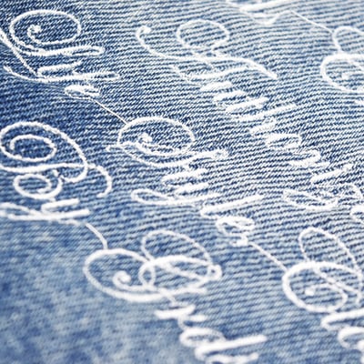 CURSIVE DENIM SHIRT草寫刺繡牛仔襯衫(藍)5
