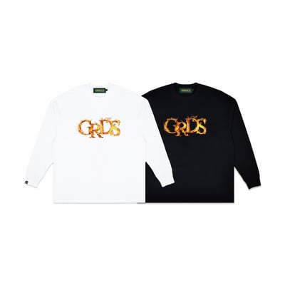 FIRE LOGO L/S Tee(白)4