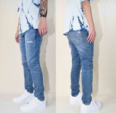 Basic G-Lycra Jeans 獨家萊卡彈性電繡牛仔褲(藍)2