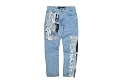 News Patch Jeans 報紙牛仔褲(水藍)1
