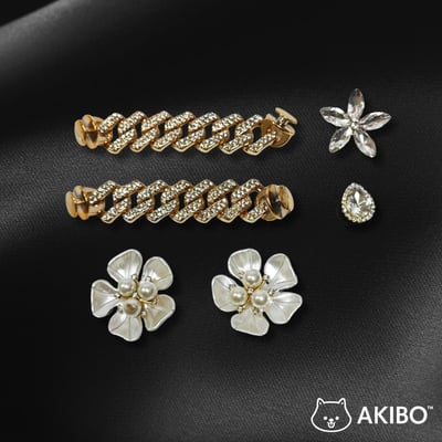 AKIBO金光閃閃款洞洞鞋扣 (六件組)1
