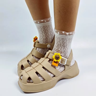 AKIBO輕量羅馬鞋-卡其(女款、雲朵感、輕量、兩穿、防水)  / 內附AKIBO品牌綁帶一組6