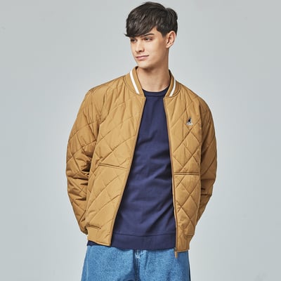 KANGOL袋鼠保暖鋪棉外套-卡其4