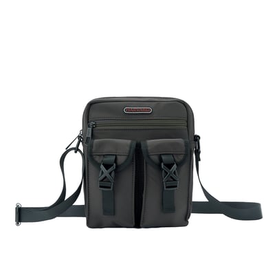 NCAA哈佛大學Harvard工裝雙口袋側背包-黑1