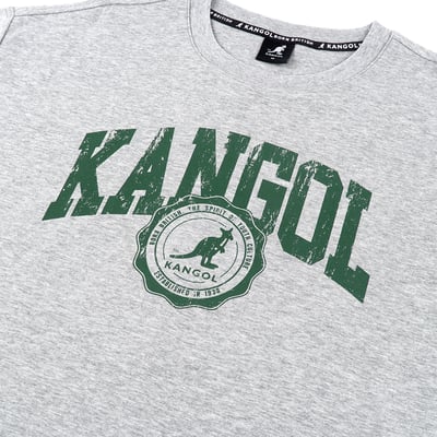 KANGOL女款寬版仿舊短T-灰4
