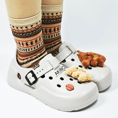 AKIBO愛心熊熊款洞洞鞋扣(五件組)