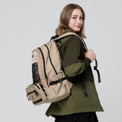 KANGOL袋鼠多功能後背包-卡其(男女共款)5