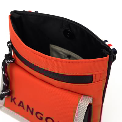 KANGOL袋鼠撞色小側背包-橘7