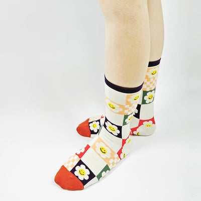 AKIBO花漾幾何中筒襪(兩件組)-中性款