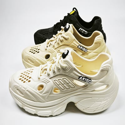 【買1送1】AKIBO輕量透氣老爹鞋-牛奶白(女款、6公分厚底增高、一體成型、輕量、耐走、防水) / 內附AKIBO品牌鞋扣1個。現在買再送鞋扣組(不挑款)15