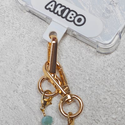 AKIBO森系琉璃包包手機掛繩-珊瑚藍(中性款、琉璃) / 內附AKIBO品牌手機掛片1個5