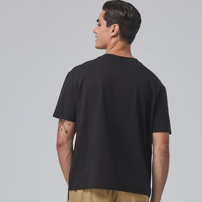 KANGOL中性寬版口袋T-黑2