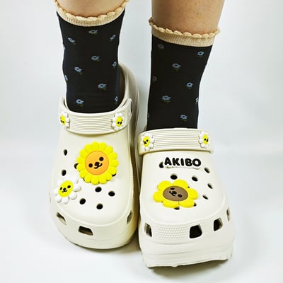 【買1送1】AKIBO老爹洞洞鞋-奶油白(女款、7公分厚底增高、寬楦、輕量、兩穿、防水) / 內附AKIBO品牌鞋扣1個。現在買再送鞋扣組(不挑款)11
