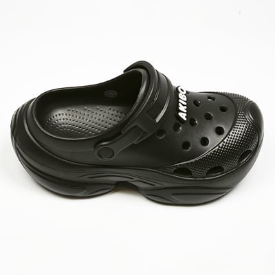 【買1送1】AKIBO搖滾老爹洞洞鞋-經典黑(女款、6公分厚底增高、輕量、兩穿、防水) / 內附AKIBO品牌鞋扣1個。現在買再送鞋扣組(不挑款)15