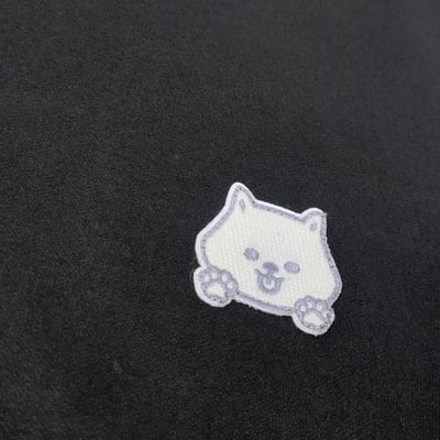 AKIBO日系落肩立體繡大學T-經典黑(男女共款)8