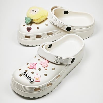 AKIBO花朵微風款洞洞鞋扣(五件組)