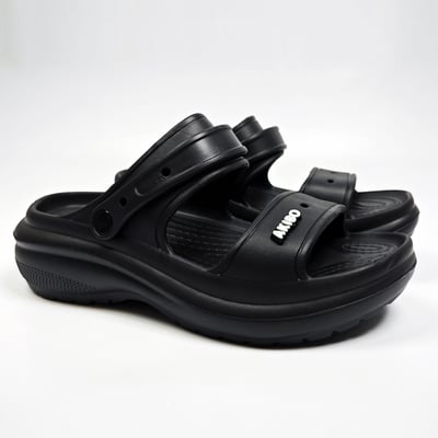 【買1送1】AKIBO千層洞洞鞋-經典黑(女款、耐走、兩穿、防水) / 內附AKIBO品牌鞋扣1個。現在買再送鞋扣組(不挑款)9