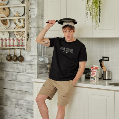 NCAA基本涼感變形蟲棉T-黑3