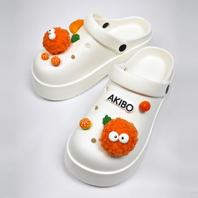 AKIBO甜蜜橙意款洞洞鞋扣 (九件組)