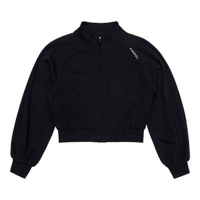 KANGOL袋鼠女款立領短外套-黑4