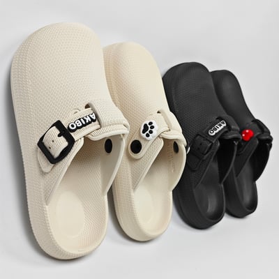 【買1送1】AKIBO潮流耐走勃肯鞋-牛奶白(中性款、輕量、耐走、防水) / 內附AKIBO品牌鞋扣1個。現在買再送鞋扣組(不挑款)13