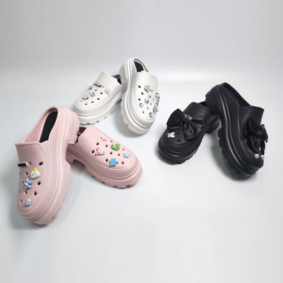 AKIBO黑蝴蝶結款洞洞鞋扣 (六件組)4