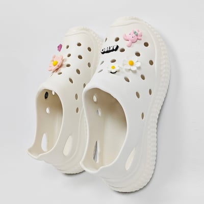 【買1送1】AKIBO帆船洞洞鞋-牛奶白(中性款、輕量、耐走、防水)  / 內附AKIBO品牌鞋扣1個。現在買再送鞋扣組(不挑款)3