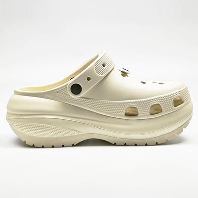 【買1送1】AKIBO老爹洞洞鞋-奶油白(女款、7公分厚底增高、寬楦、輕量、兩穿、防水) / 內附AKIBO品牌鞋扣1個。現在買再送鞋扣組(不挑款)18