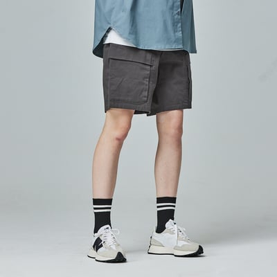 KANGOL袋鼠工裝多口袋短褲-鐵灰3