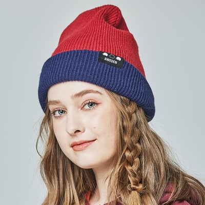 SCANDINAVIAN FOREST北歐小刺蝟雙面保暖針織毛帽-酒紅