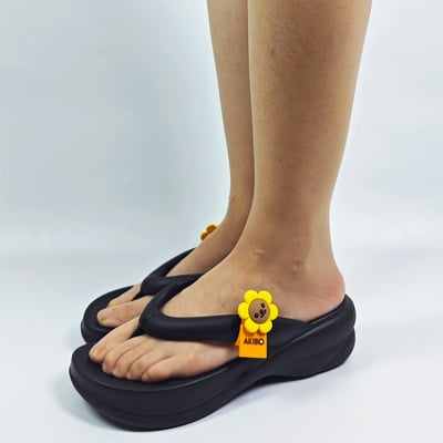 AKIBO小黃花鞋扣綁帶(兩件組)