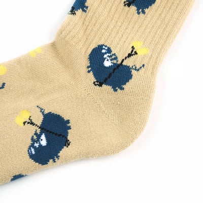 Angelia&Pets緹花滿版襪-卡其