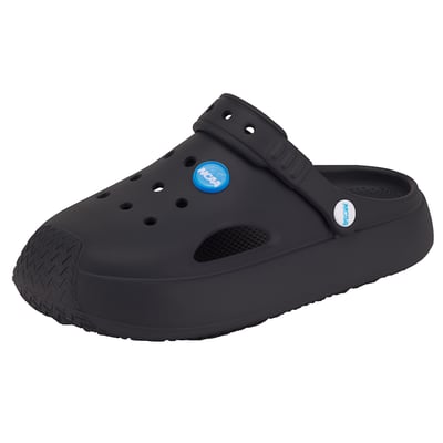 【買1送1】NCAA休閒洞洞鞋-經典黑(中性款、寬楦、雲朵感、輕量、防水)/ 內附NCAA品牌鞋扣1個。現在買再送鞋扣組(不挑款)5