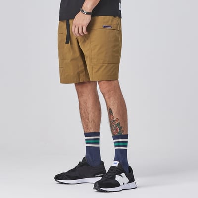 NCAA哈佛大學Harvard工裝短褲-卡1