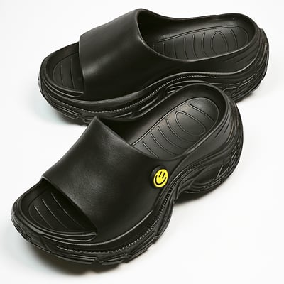 【買1送1】AKIBO韓系動感厚底涼鞋-經典黑(女款、5公分厚底增高、輕量、防水) / 內附AKIBO品牌鞋扣1個。現在買再送鞋扣組(不挑款)7