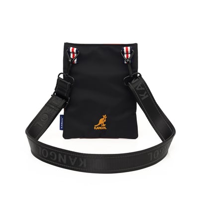 KANGOL袋鼠撞色小側背包-橘6