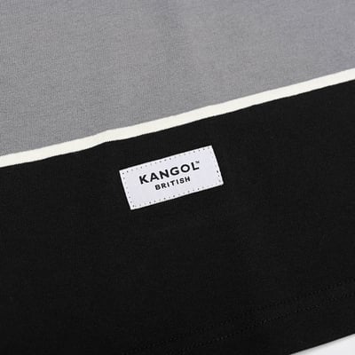 KANGOL寬版落肩條紋短T-灰8