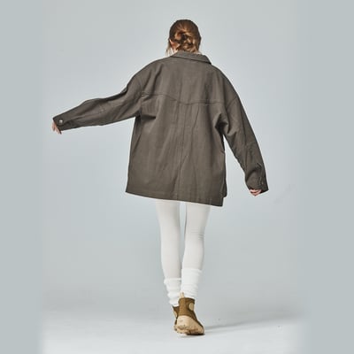 KANGOL袋鼠復古口袋襯衫外套-鐵灰6