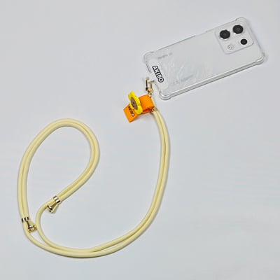 AKIBO經典6MM手機掛繩-奶油白(可調節、中性款、輕量、尼龍) / 內附AKIBO品牌手機掛片1個4
