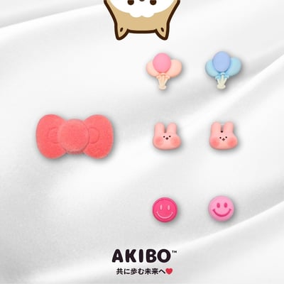 AKIBO粉紅夢幻款洞洞鞋扣(七件組)