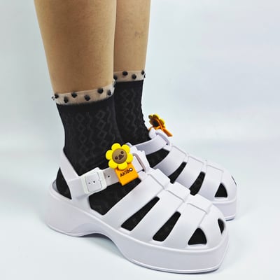 AKIBO輕量羅馬鞋-牛奶白(女款、雲朵感、輕量、兩穿、防水)  / 內附AKIBO品牌綁帶一組3