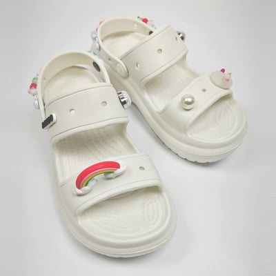 【買1送1】AKIBO千層洞洞鞋-牛奶白(女款、耐走、兩穿、防水) / 內附AKIBO品牌鞋扣1個。現在買再送鞋扣組(不挑款)9