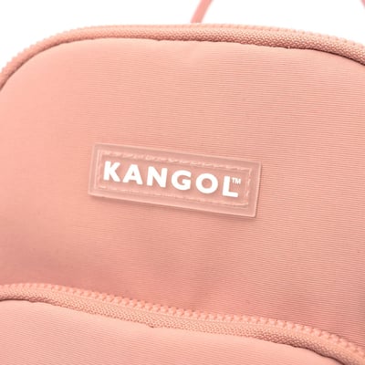 KANGOL袋鼠吊飾尼龍後背包-粉4
