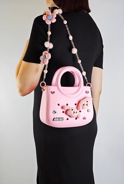 AKIBO粉紅貴賓款洞洞鞋扣(七件組)6