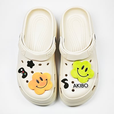 AKIBO微笑双星款洞洞鞋扣(五件組)